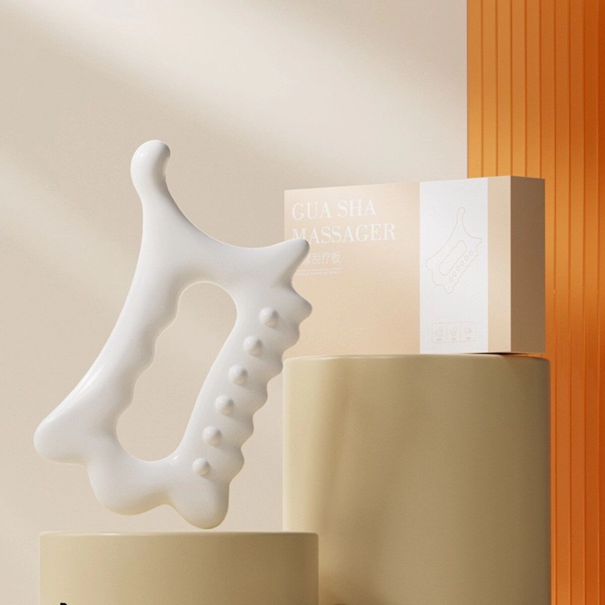 INF Planche gua sha multifonction en résine pour visage et corps - Racloir acupression ergonomique 12.5cm x 7.8cm