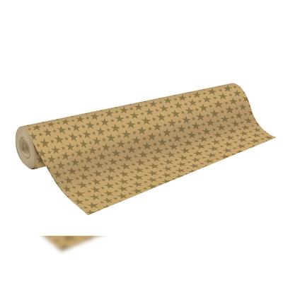 Clairefontaine Geschenkpapierrolle Kraft 70g, goldene Sterne, 50x0,70m - Gold 223905C