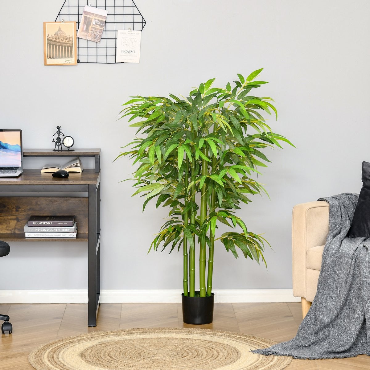 MIVRAY Kunstbamboe in pot, Groen, Hoogte: 140 cm