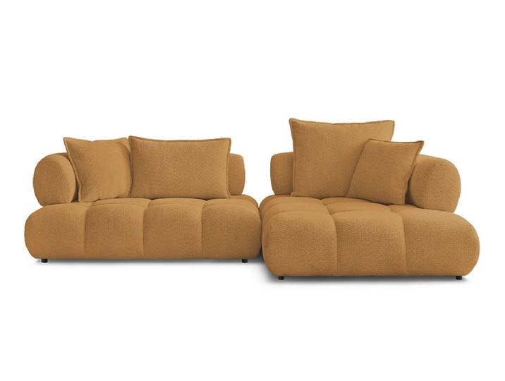 Ecksofa BOBOCHIC ALYA Boucle-Stoff gelb