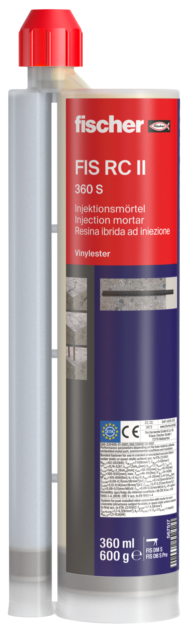 fischer Deutschland Vertriebs GmbH fischer Injektionsmörtel FIS RC II 360 S 567517