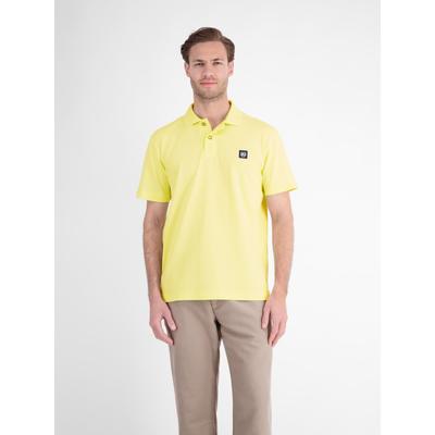 Poloshirt LERROS "Maskulines Poloshirt aus Baumwolle mit griffiger Struktur", Herren, Gr. S, gelb (lemon water), 100% Baumwolle, ohne Ausschnitt, Shirts