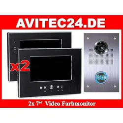 PREISKNALLER! Türsprechanlage mit 2x 7" Monitoren aus Edelstahl und mit SONY CCD
