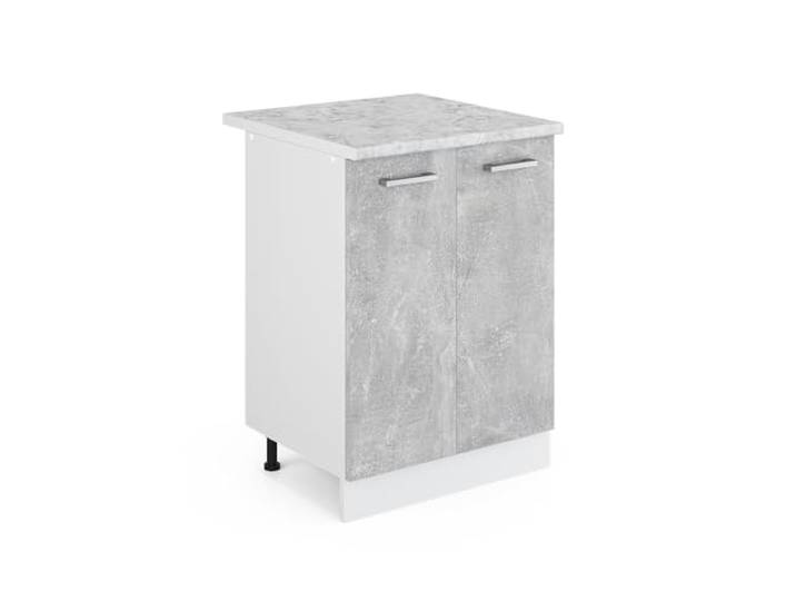 Vicco Unterschrank R-Line, Beton, 60 cm mit Türen, mit Arbeitsplatte, zur Aufbewahrung von Haushaltsutensilien und Reinigungsmitteln