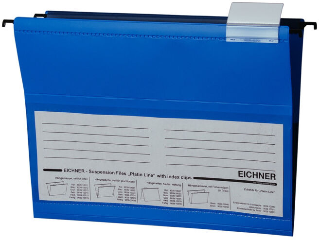 Pochette à suspendre en PVC Platin Line Eichner, côté bleu (9039-10022)