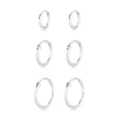 Ohrring-Set ELLI "Ohrring Set Trio 925 Sterling Silber", silber, Ohrringe, Damen, onesize, ohne Stein, Silber 925 (Sterlingsilber)