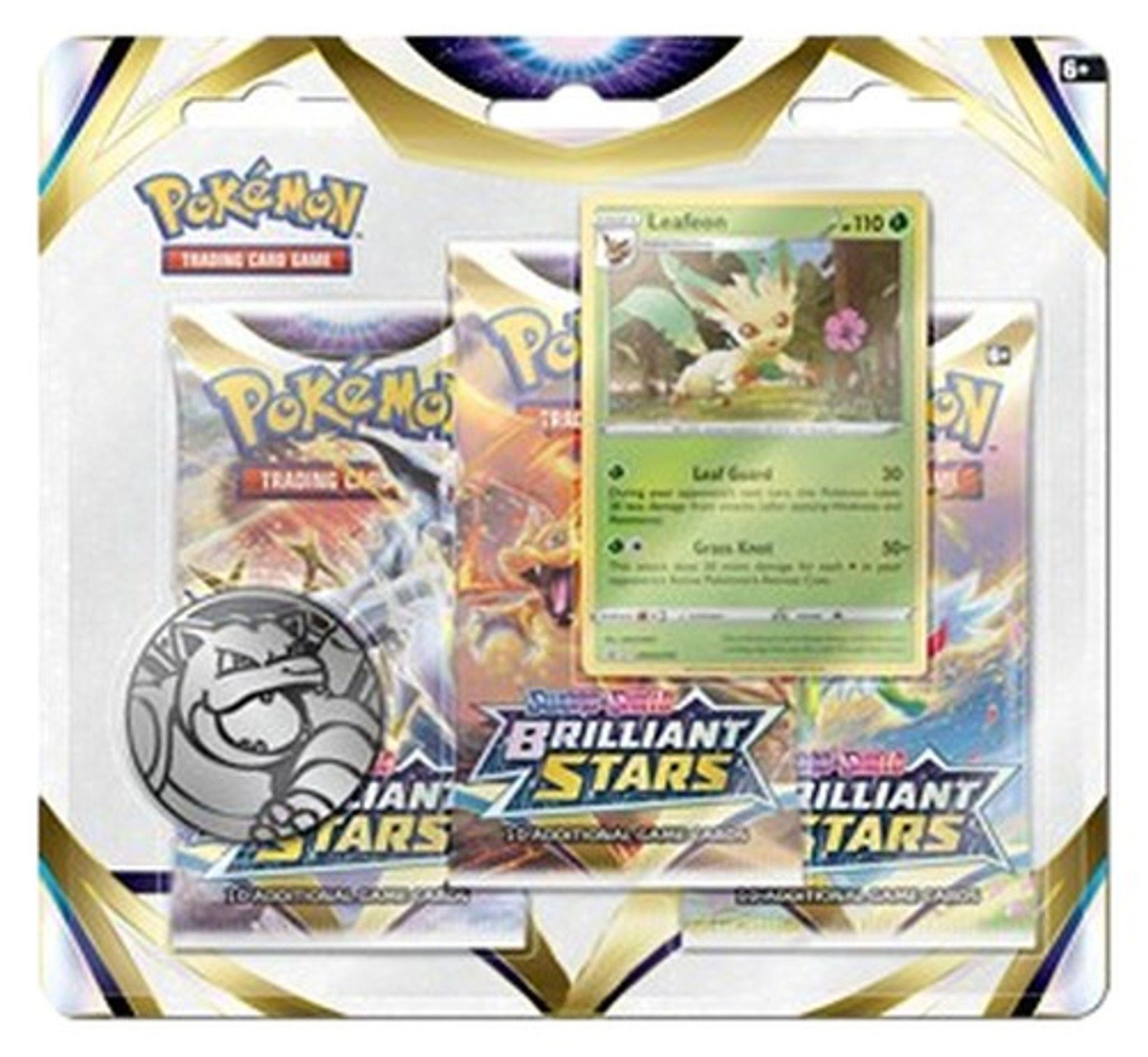 Pokemon Brilliant Stars Leafeon 3-Pack Blister van The Pokemon Company
