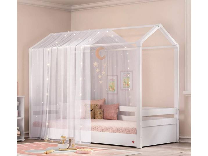 Möbel-Zeit Kinderbett Montes Natur Bodenbett – 90x200 cm – in weiß