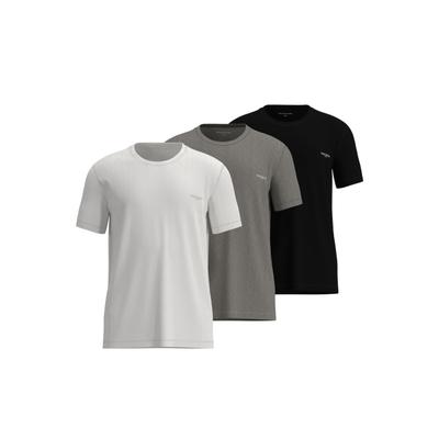 T-Shirt TOM TAILOR, Herren, Gr. 7, bunt (schwarz, mittel, melange), Single Jersey, Obermaterial: 100% Baumwolle, Shirts T-Shirt, lässiger Casual-Stil