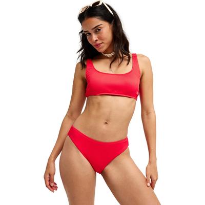 Bikini-Hose ROXY "Roxy Love Hipster", Damen, Gr. S, rot (hibiscus), Obermaterial: 91% Nylon, 9% Elasthan., Badehosen Bikini-Hose
