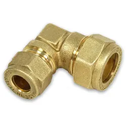 Messing-Klemmverschraubung für Kupferrohre 90° Winkel reduziert, verschiedene Varianten (Ausführung: 22 - 28 mm)