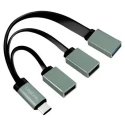 LogiLink UA0315 Schnittstellen-Hub USB 3.2 Gen 1 (3.1 Gen 1) Type-C 5000 Mbit/s Schwarz, Grau