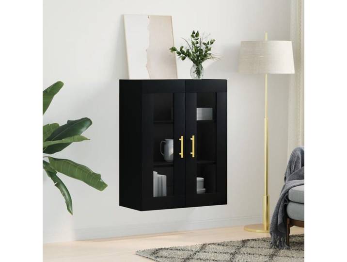 VIDAXL(3102)Armoire murale noir 69 5x34x90 cm Vitrine suspendue