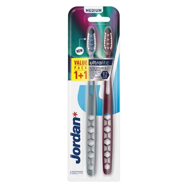 Jordan Toothbrush Ultrali 1+1 Med Soft (Mittel, 2x) (35785566)