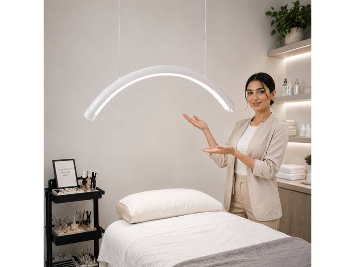 Plafonnier demi-lune 26 pouces, lampe professionnelle 48W pour Extension de cils, tatouage des ongles, soins faïs, remplissage de Salon