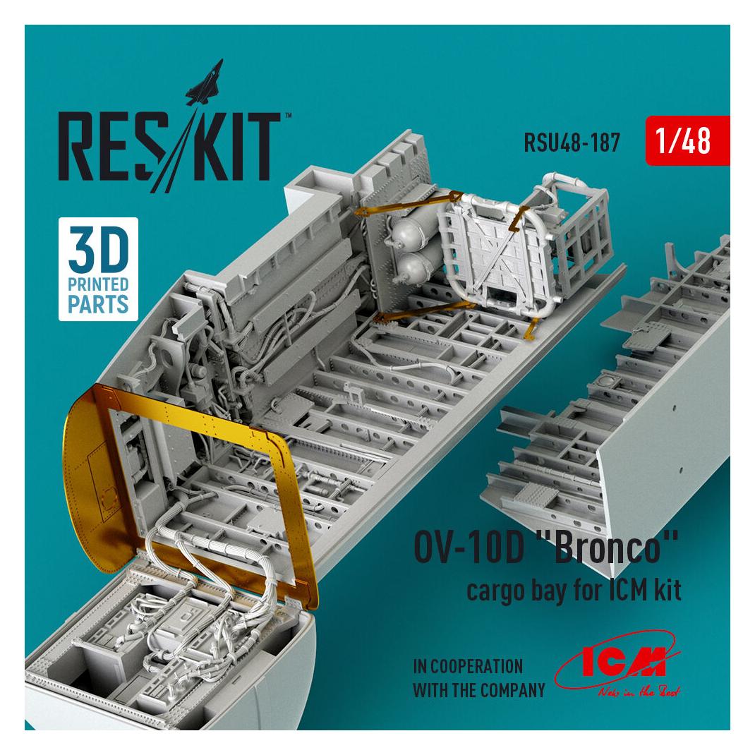 ResKit OV-10D Bronco cargo bay for ICM kit (3D Printed) (RSU48-0187)