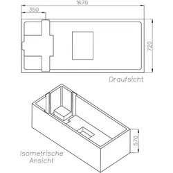 Neuesbad Wannenträger für Villeroy & Boch Oberon 170x75 SW12159