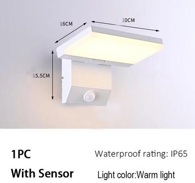 Inspire Curations LumiSense IP65 Modern Outdoor LED Wall Lamp With Sensor 1pc With Sensor White