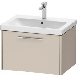 Duravit D-Code Waschtischunterschrank DC4666010910000 Griff Chrom, Taupe Matt, Wandhängend, Auszug 1, 634x400x460 mm
