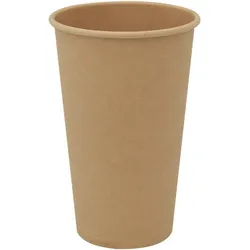 DELUKE® Pappbecher Braun 1000 Stück - 400ml Einwegbecher Getränkebecher Pappe Becher Einweg Kaffeebecher Teebecher Partybecher