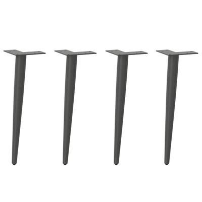 Helloshop26 - Set mit 4 verstellbaren konischen Couchtischbeinen 42 x 42 cm modernes Design anthrazitfarbener Stahl