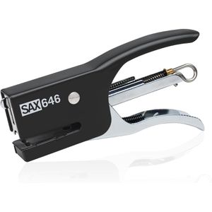 Sax Heftzange Design 646 S, 0-646-09, aus Metall, schwarz, geschlossene Heftung, Heftleistung bis 15 Blatt