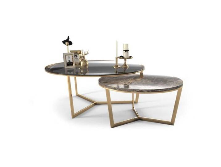 Xlmoebel Couchtisch Moderner Designer-Couchtisch in hochwertiger Verarbeitung (2x Couchtische), Hergestellt in Europa
