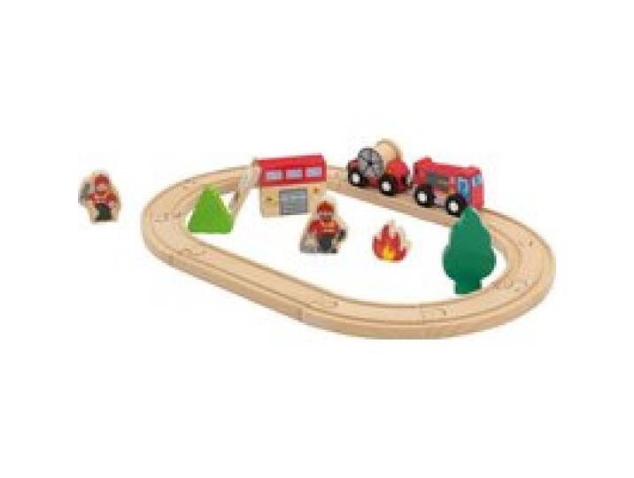 LUPILU® Coffret de train Ferme / Princesse / Pompier / Police (Pompiers)