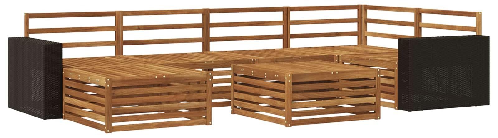 Outdoor-Sofagarnitur 7 pcs Natur