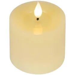 Kaemingk, LED Kerzen, LED-Kerze cremefarben Wachs Ø 7,5 cm H: 9,5 cm ww (1x)