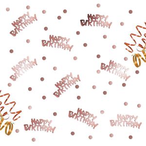 Oblique-Unique Konfetti 395, Happy Birthday, aus Kunststoff, Streudeko, rosegold, 330 Stück