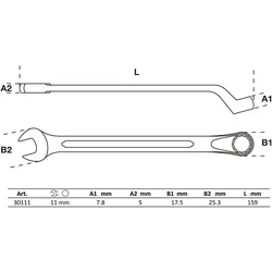 BGS Maul-Ringschlüssel gekröpft SW 11 mm - 30111