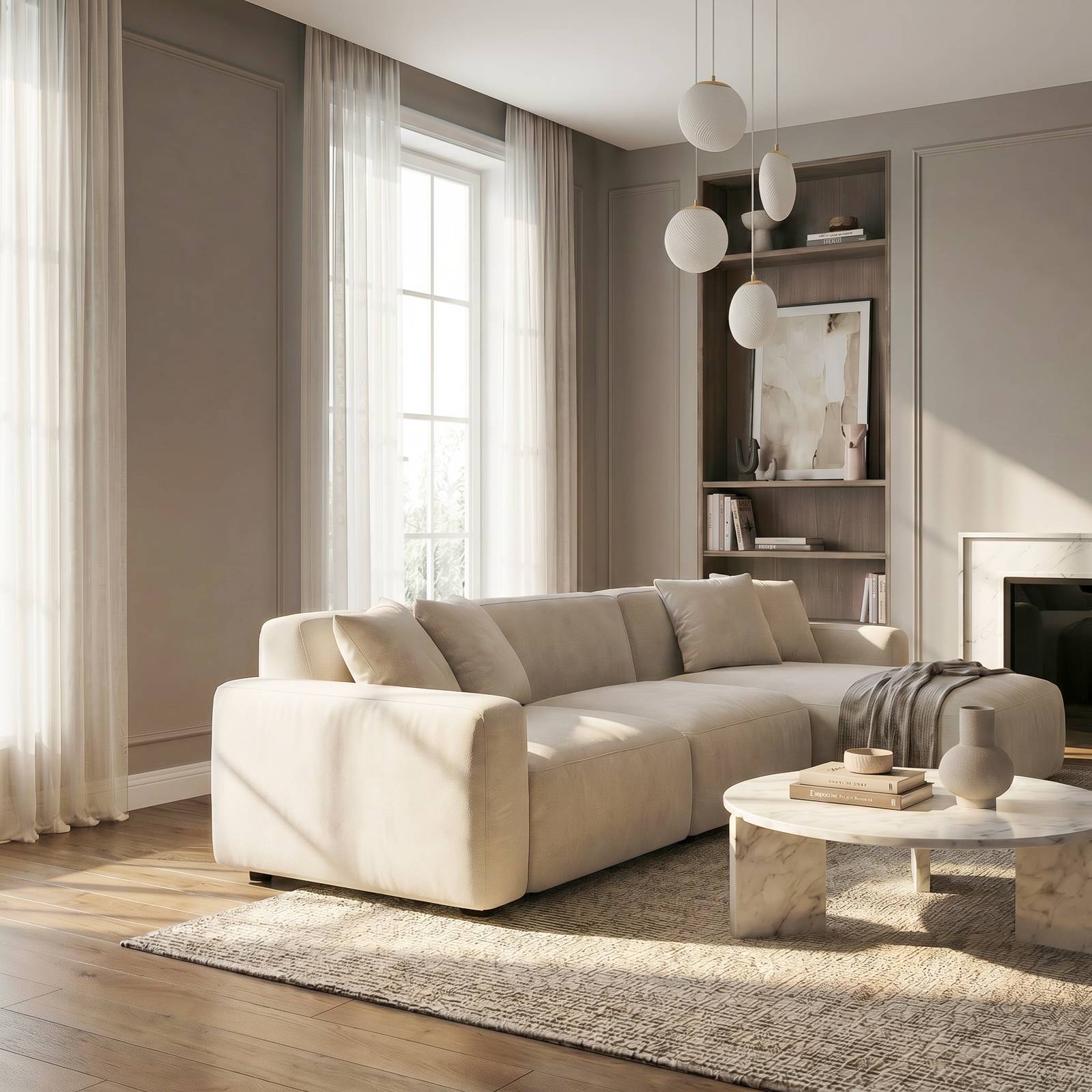 Glas Hängelampe Lunelle Lucande, dimmbar, für Wohn- / Esszimmer, Glas, Modern, Pendelleuchte