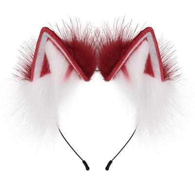 Fuchskostüm für Mädchen Fuchsohren Schwanz Kinderkatze Wolfsohren flauschiger pelziger Schwanz Karneval Cos Zubehör