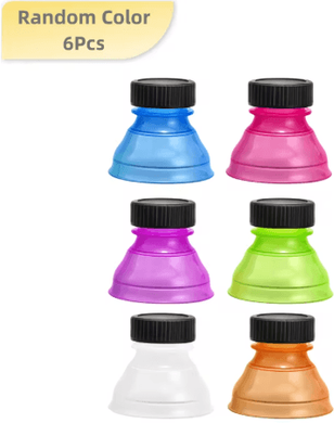 Inspire Picks Reusable Airtight Bottle And Can Caps Soda Saver Dust Proof Covers For Beer Water And Drink Dispensers 6 To 12 PCS random Color 6pcs