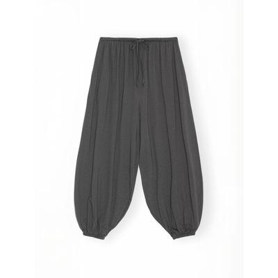 Chinos MOSHI MOSHI MIND "moshi moshi mind Trouser breathe", Damen, Gr. M, Normalgrößen, grau (dunkelgrau), Obermaterial: 100% Baumwolle, Hosen