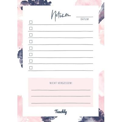Teachly Notizblock A6, 50 Blatt, Rose