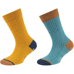 2er Pack s.Oliver Hygge Rib Crew Socken Kinder 6350 - brittany blue 27-30
