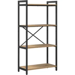 vidaXL Bücherregal Eiche handwerklich 60 x 30 x 118 cm Holz und Stahl