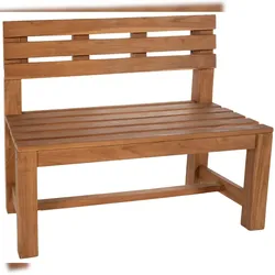 Décoshop26 - Teak-Gartenbank mit Rückenlehne 120 cm – Authentisches und zeitloses Design 10_0007932 10_0007932