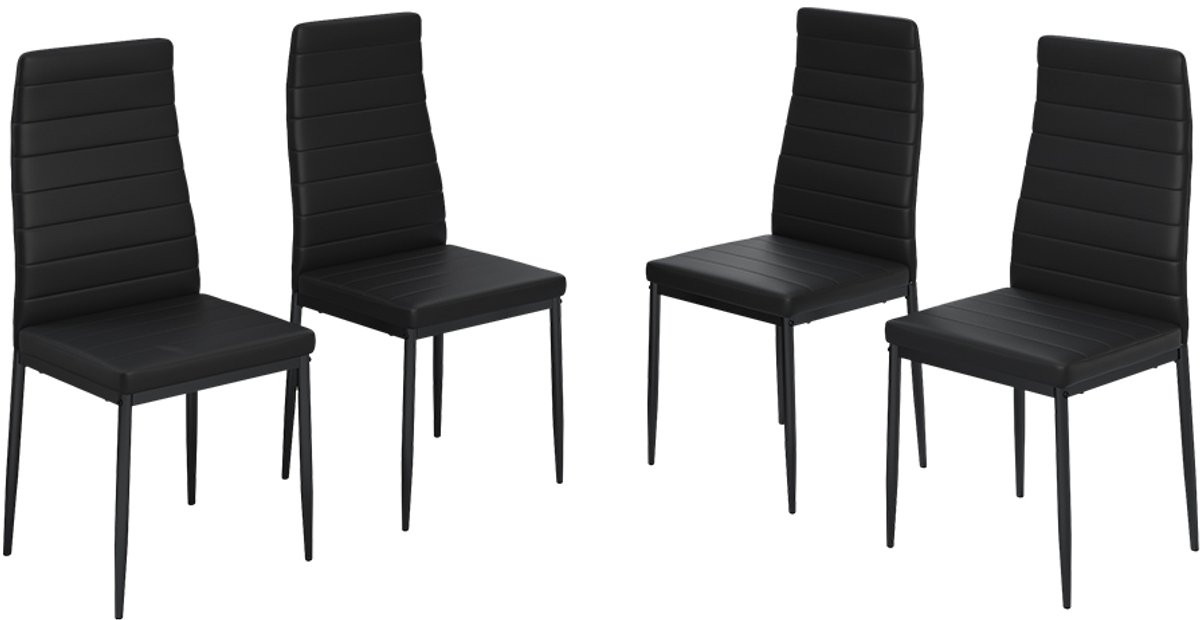 Vicco Grand Eetkamerstoel Zwart Set van 4