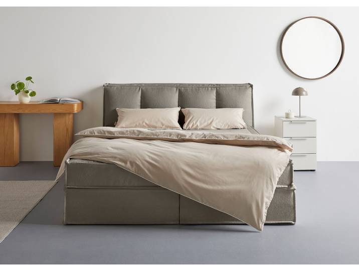 Boxspringbett, Polyester, Stone, 170×230 cm, Inkl. Topper & 2 Matratzen, Klassisch, LeGer