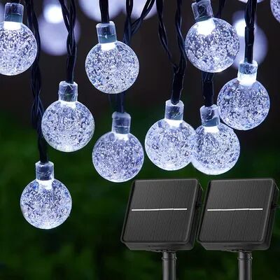 Combo Retail Shop Solar Lights Outdoor Waterproof, Solar Light Strings For Outside, Patio Porch Garden Yard Wedding Party Christmas Decor white 6m30club