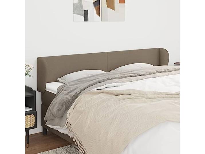 KTHLBRH Kopfteil aus klassischem Stoff, Taupe, für Betten 203 x 23 x 78/88 cm, elegantes Design mit Beinen aus Lärchenholz, höhenverstellbar, bequeme Rückenunterstützung