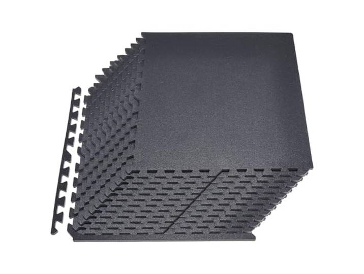 VEVOR Tapis de Sol Puzzle Fitness 24PCs 61x61x1\,4 cm\, Dalles en Mousse EVA Haute Densité\, Protection de Sol pour Gymnastique Yoga Salle de Sport Gym Maison et Bureau\, Dalles Emboîtables Noires
