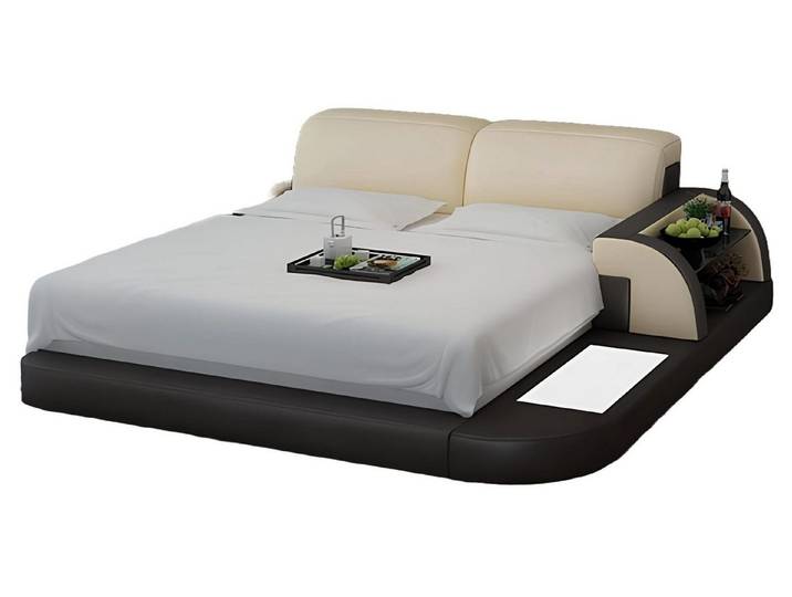 JVmoebel, Wasserbett Luxuriöses Lederbett mit USB-Anschlüssen und Wasserbett-Funktion, (Wasserbett LB8812), Made in Europa