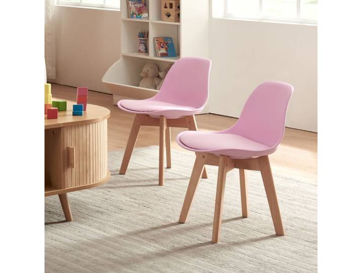 Chaise de bureau Elvdal lot de 2 pour enfants rose