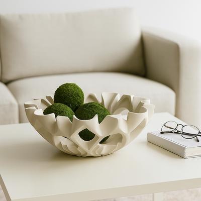 Sagebrook Home "Artistic Decorative Bowl with Sculptural Cut-Out Design - 16"", Tan"