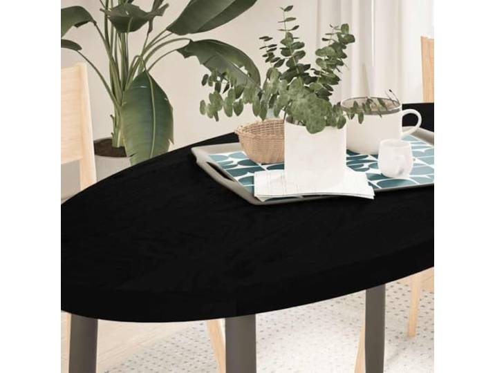 PTUGUOF Tischplatte Dunkelbraun 120x60x4 cm Massivholz Eiche Oval Multifunktional als Couchtisch, Beistelltisch, Stehtisch, Pflegeleicht, Robust