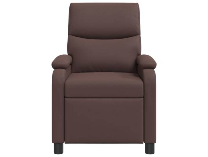 Sessel Recliner Braun aus Kunstleder mit verstellbarer Ecke für Wohnzimmer Verstellbarer Winkel von 115-160 Grad, pflegeleicht, stabiler Metall-Holz-Rahmen, modernes Design
